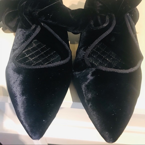 Tory Burch Clara blue velvet pointed flat shoes 8M - Picture 7 of 11